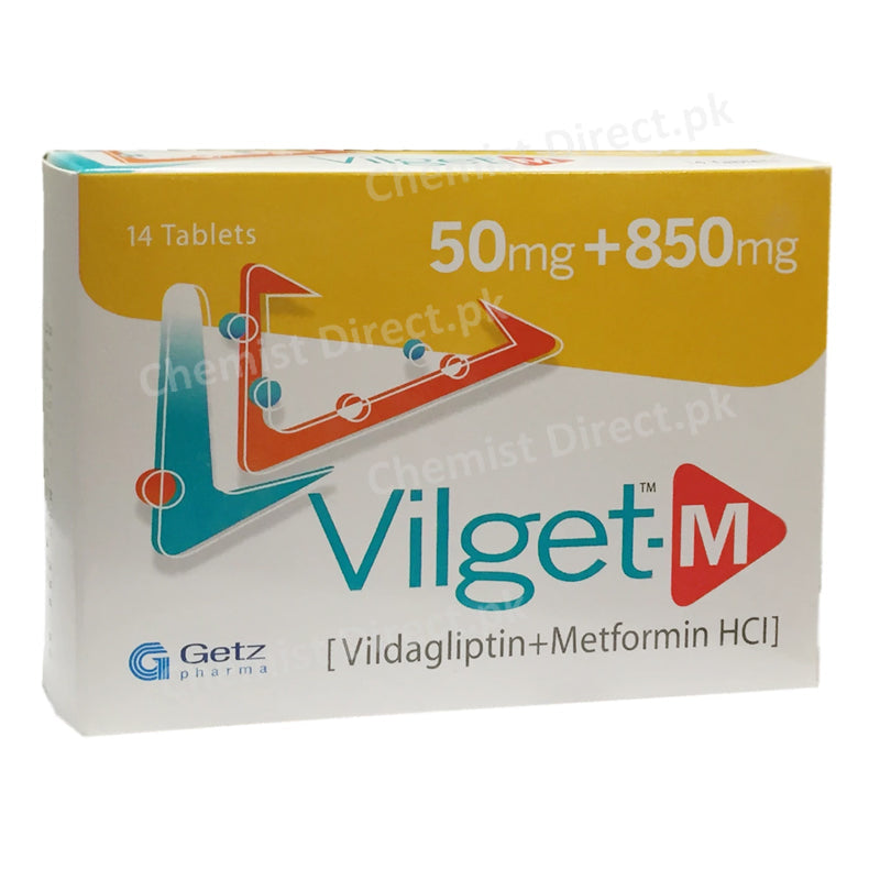 Vilget M 50mg 850mg Tablet Getz Pharma Pakistan Pvt Ltd Oral Hypoglycemic Vildagliptin 50mg Metformin