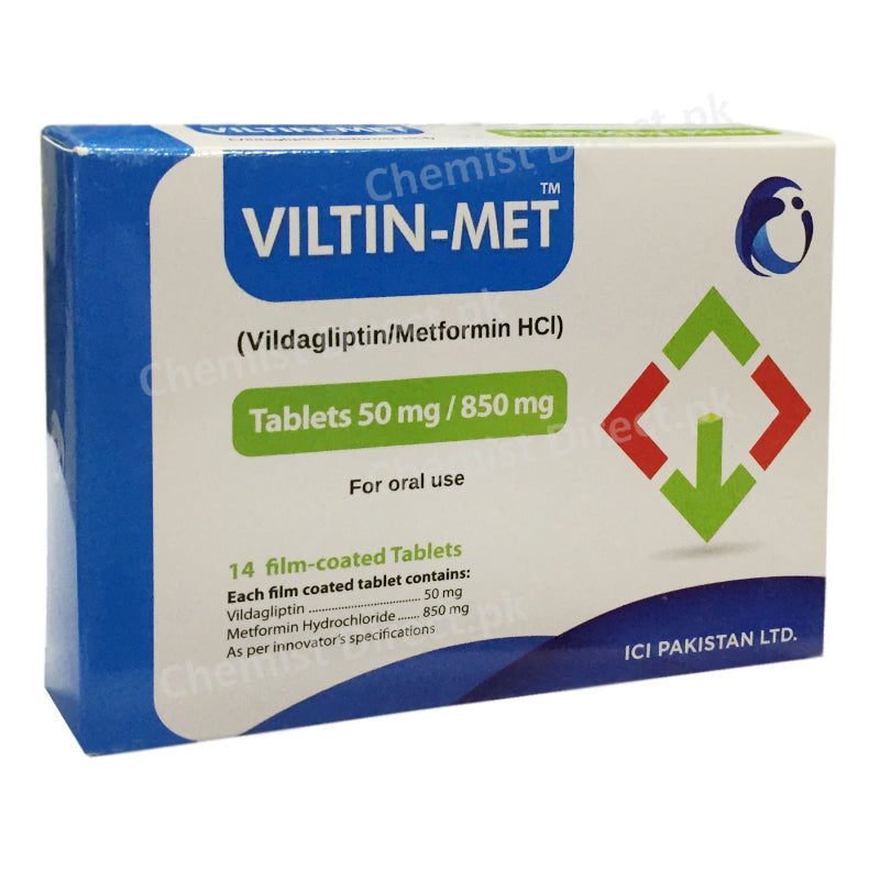 Viltin Met 50 850mg Novartis Pharma Pakistan Ltd Oral Hypoglycemic Vildagliptin 50mg Metformin 850mg