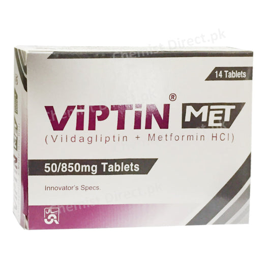 VipTin Met 50/850mg Tablet Vildagliptin + Metformin HCl Oral Hypoglycemic Sami Pharma