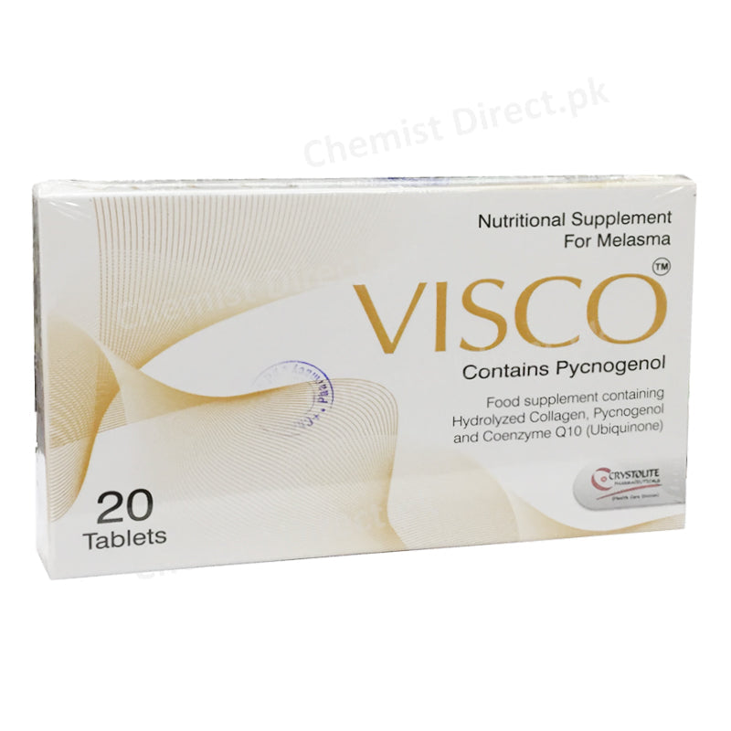 Visco Tablet Hydrolyzed Collagen, Pycnogenol And Coenzyme Q10 Ubiquinone Crystolite Pharma