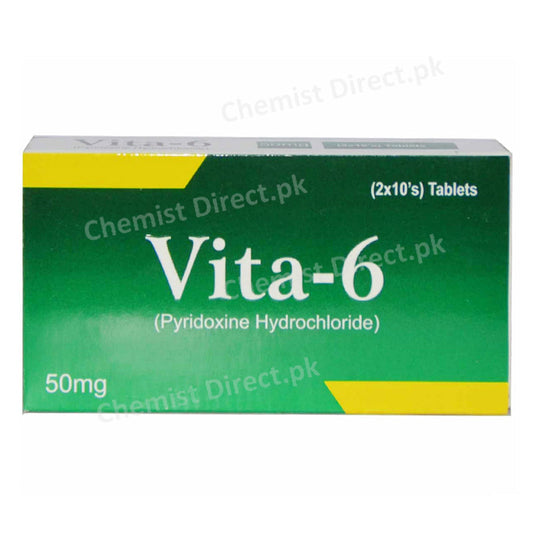 Vita-6 50mg Tablet Pyridoxine Hydrochloride Vitamins Supplement Chas. A Mendoza