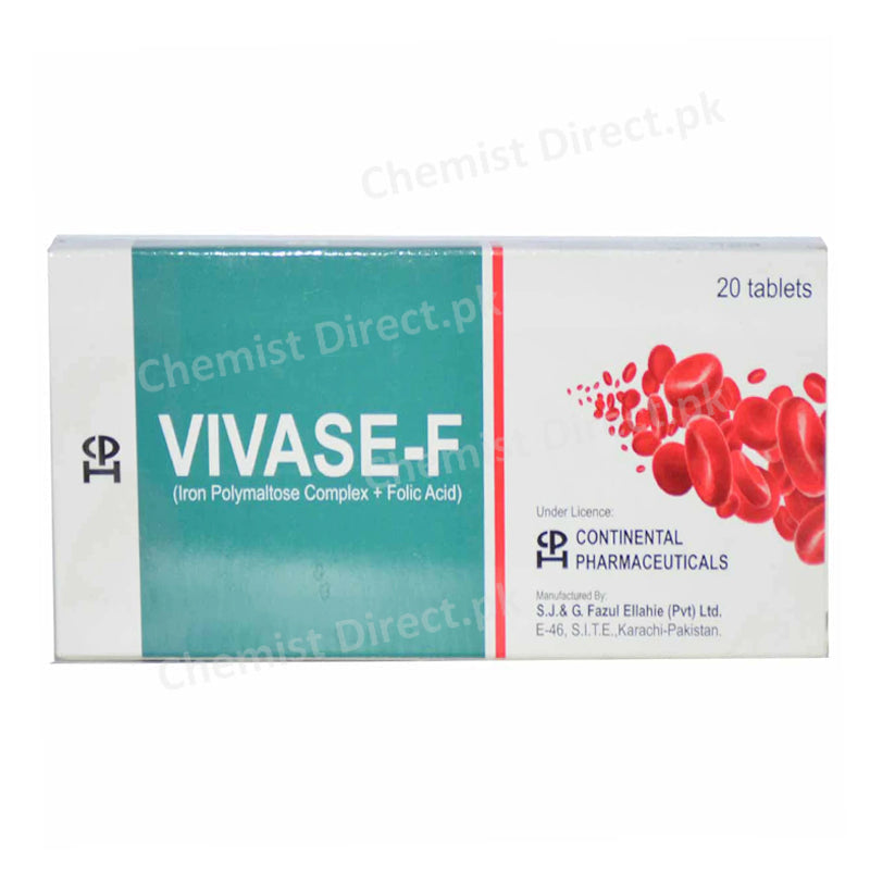 Vivase-F Tablet Iron Polymaltose Complex + Folic Acid Anti-Anemic Continental Pharmaceuticals