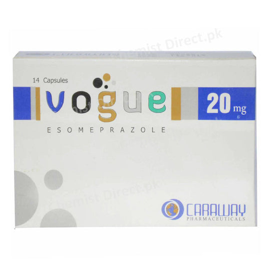 Vogue 20mg Capsule Esomeprazole Anti-Ulcerant Caraway Pharmaceuticals