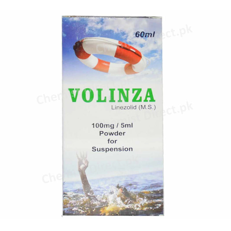 Volinza Suspension 100mg/5ml 60ml Linezolid M.S Anti-bacterial/Oxazolidone Wilshire Laboratories