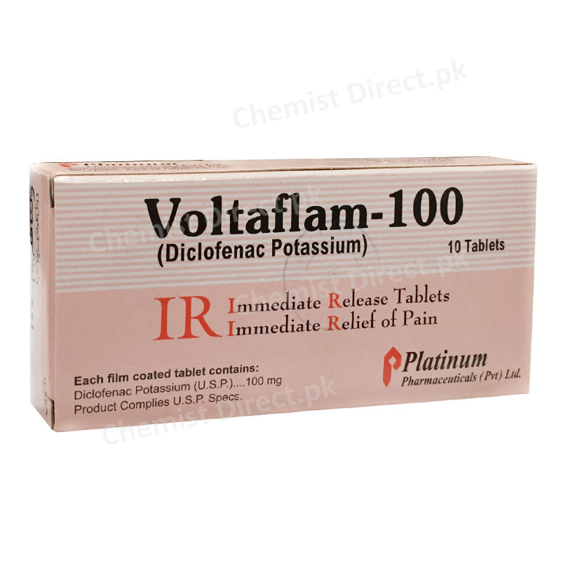 Voltaflam-100mg Tablet Diclofenac potassium Nsaid Platinum Pharmaceuticals