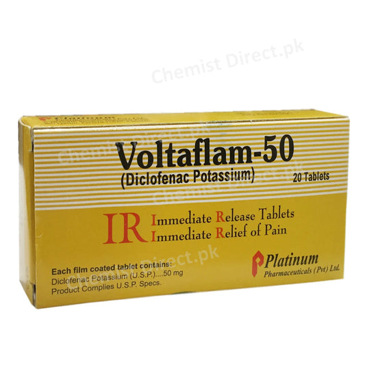 Voltaflam-50mg Tablet Diclofenac potassium Nsaid Platinum Pharmaceuticals