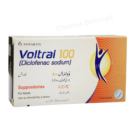 Voltral 100mg Suppositores Diclofenac Sodium Nsaid Novartis Pharma