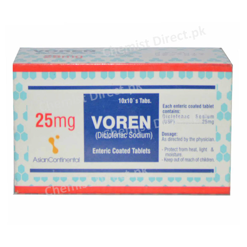 Voren 25mg tablet continental chemical co. pvt ltd nsiad diclofenac sodium