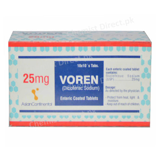 Voren 25mg tablet continental chemical co. pvt ltd nsiad diclofenac sodium