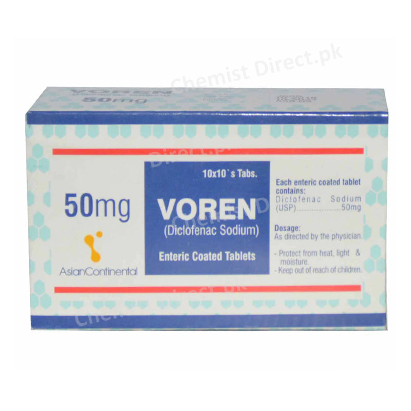 Voren 50mg Tablet continental chemical co. pvt ltd nsiad diclofenac sodium