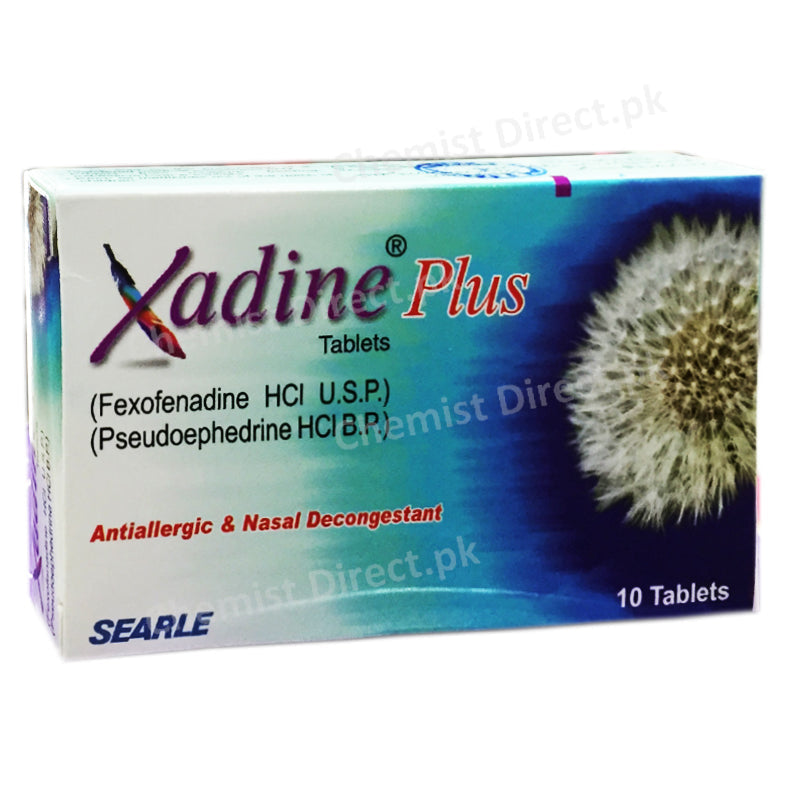 Xadine Plus Tablet SEARLE PAKISTAN ANTI HISTAMINE Fexofenadine 60mg_ Psuedoephedrine 60mg