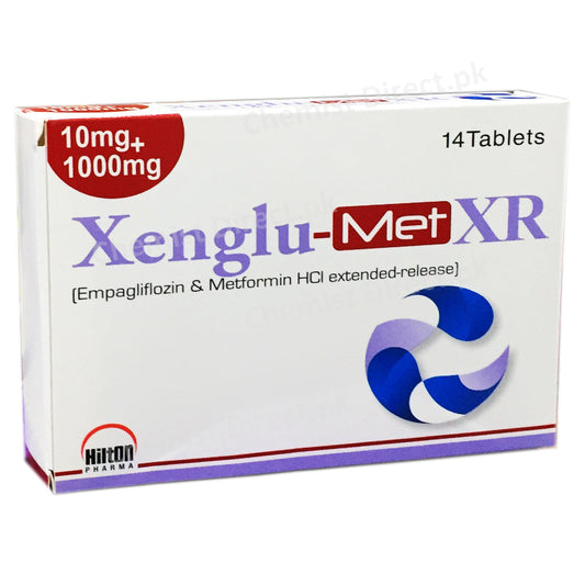 Xenglu Met XR 10mg 1000mg Tablet EMPAGLIFLOZIN METFORMIN HCL extended release Oral Hypoglycemic Hilton Pharma Pvt Ltd