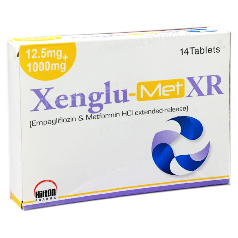 Xenglu Met XR 12.5mg 1000mg Tablet EMPAGLIFLOZIN METFORMIN HCL extended release Oral Hypoglycemic Hilton Pharma Pvt Ltd