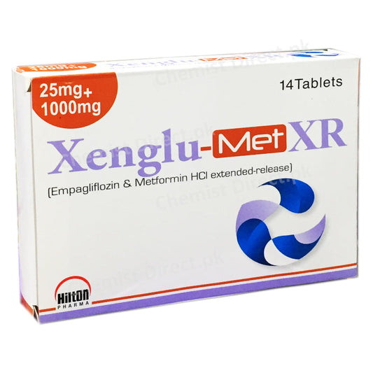 Xenglu Met XR 25mg 1000mg Tablet EMPAGLIFLOZIN METFORMIN HCL extended release Oral Hypoglycemic Hilton Pharma Pvt Ltd