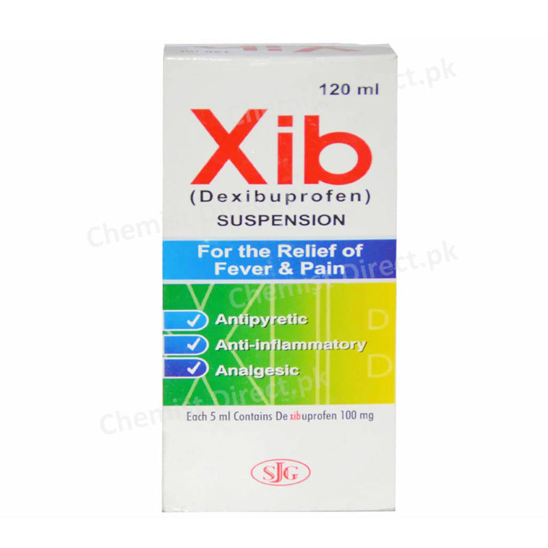 Xib 120ml Syrup Dexibuprofen Relief Of Fever & Pain SJG Pharma