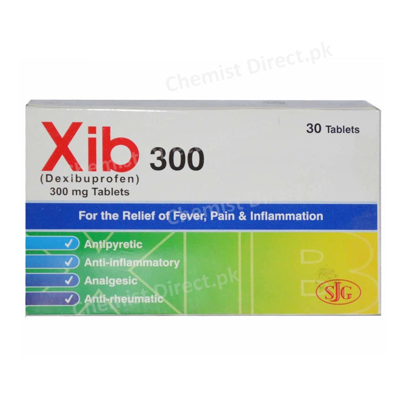 Xib 300mg Tablet Dexibuprofen Relief Of Fever,Pain & Inflammation SJG Pharma
