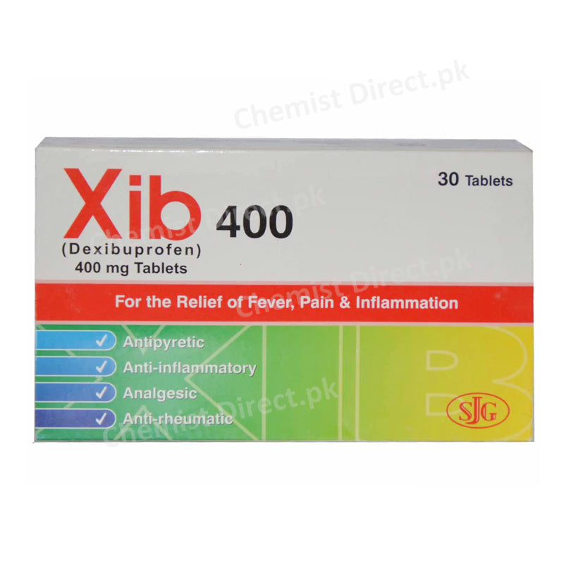 Xib 400mg Tablet Dexibuprofen Relief Of Fever,Pain & Inflammation SJG Pharma