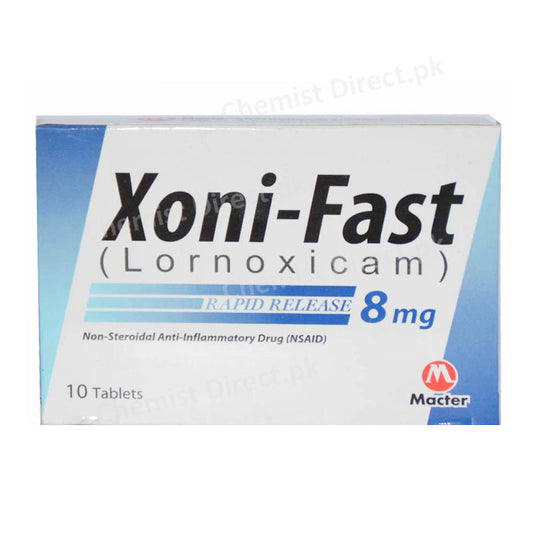 Xoni-Fast 8mg Tablet Lornoxicam Nsaid Macter International