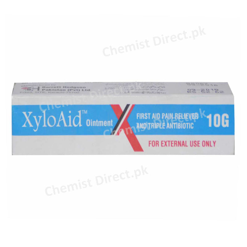  Xyloaid Ointment 10g Barrett Hodgson Pakistan Pvt Ltd Anti Bacterial Lignocaine_ Polymixin B Sulphate_ Neomycin_ Zinc Bacitracin