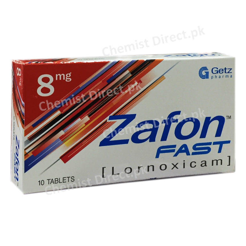 Zafon Fast 8mg Tablet GETZ PHARMA PAKISTAN PVT LTD NSAID Lornoxicam