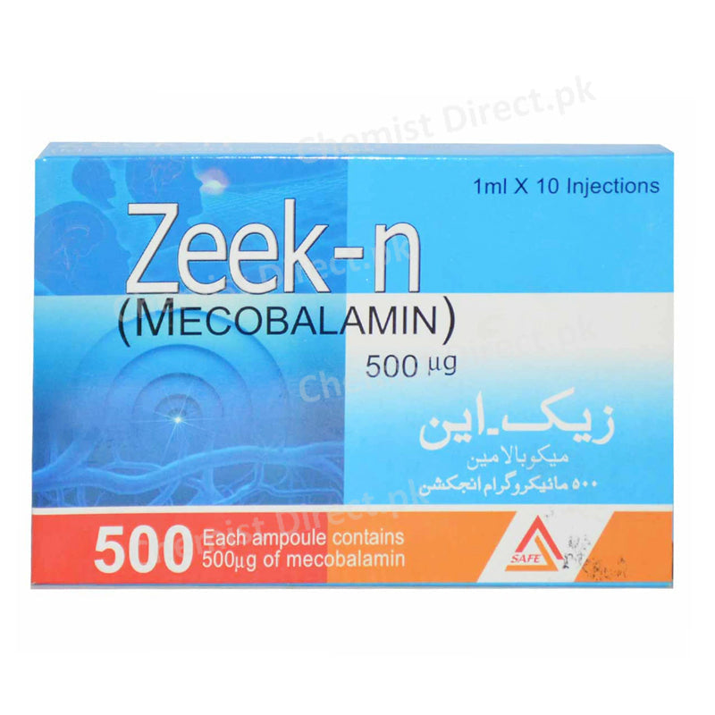 Zeek N 500mcg Injection Safe Pharmaceuticals Pvt Ltd MECOBALAMI