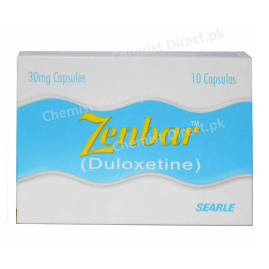 Zenbar 30mg Capsule Duloxetine Anti-Depressant Searle Pakistan