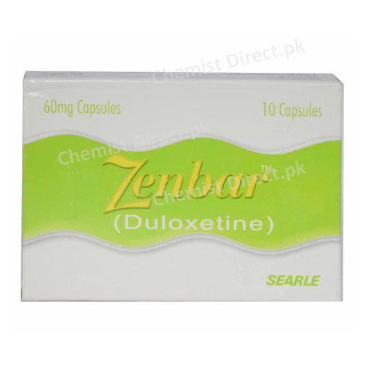 Zenbar 60mg Capsule Duloxetine Anti-Depressant Searle Pakistan