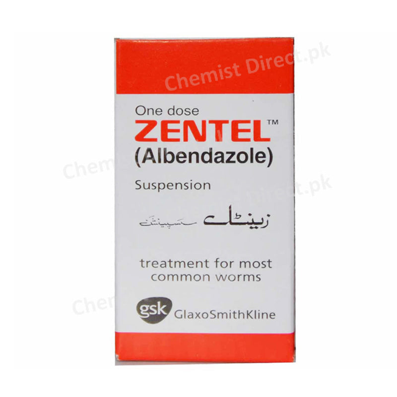 Zentel Supension 10ml Anthelmintics Albendazole Glaxosmithkline