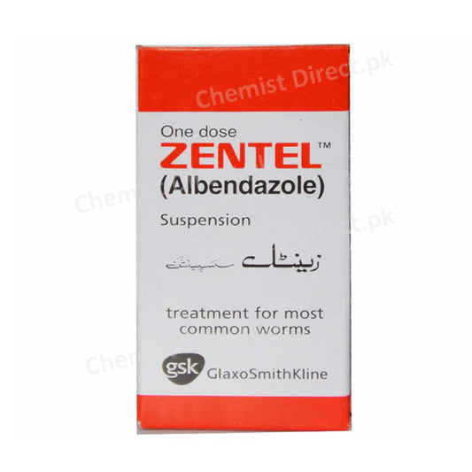 Zentel Supension 10ml Anthelmintics Albendazole Glaxosmithkline