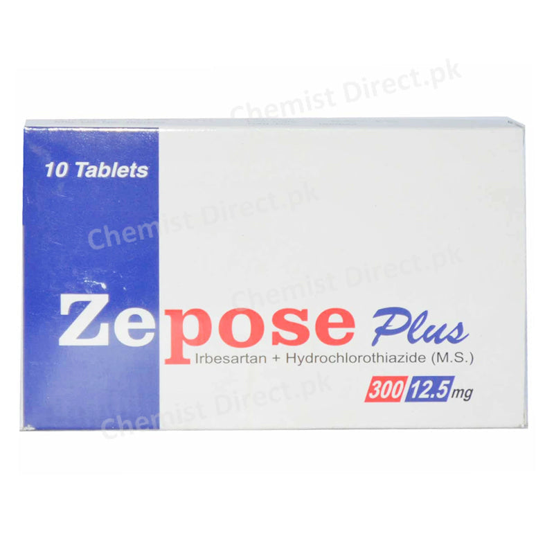 Zepose Plus 300/12.5mg Tablet Irbesartan + Hydrochlorothiazide Anti-Hypertensive Wilshire Laboratories