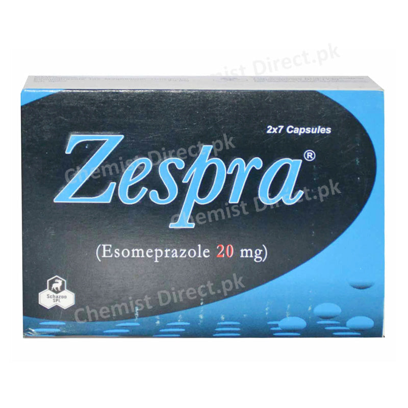 Zespra 20mg Capsule Esomeprazole Anti-Ulcerant Schazoo Pharmaceuticals 