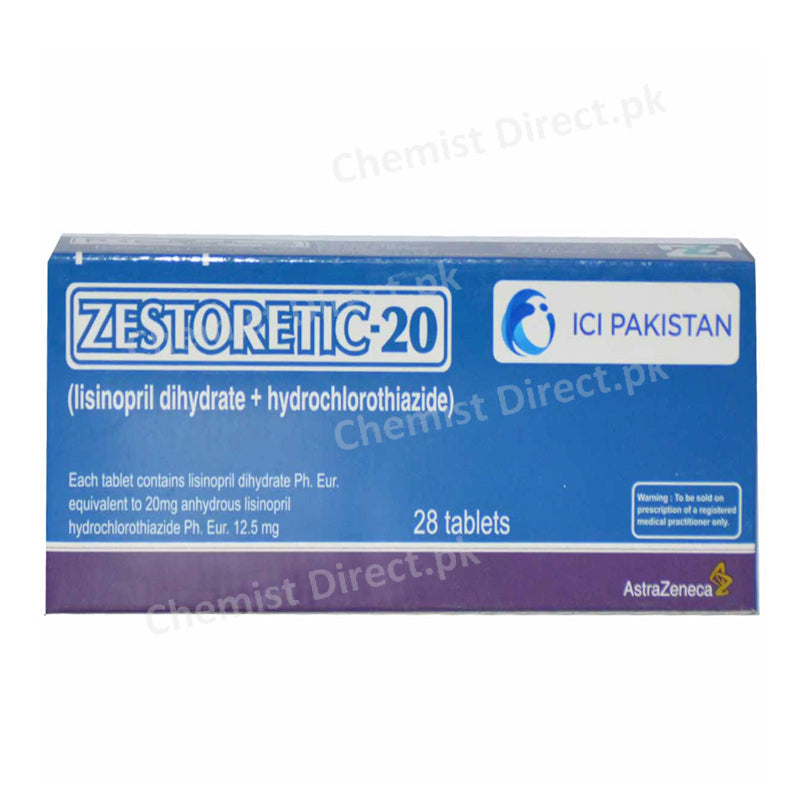 Zestoretic-20 Tablet Anti-Hypertensive Lisinopril dihydrate + Hydrochlorothiazide ICI Pakistan