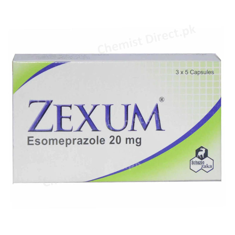 Zexum 20mg Capsule Esomeprazole Anti-Ulcerant Schazoo Zaka