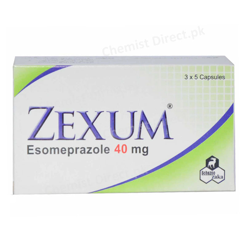 Zexum 40mg Capsules Esomeprazole Anti-Ulcerant Schazoo Zaka
