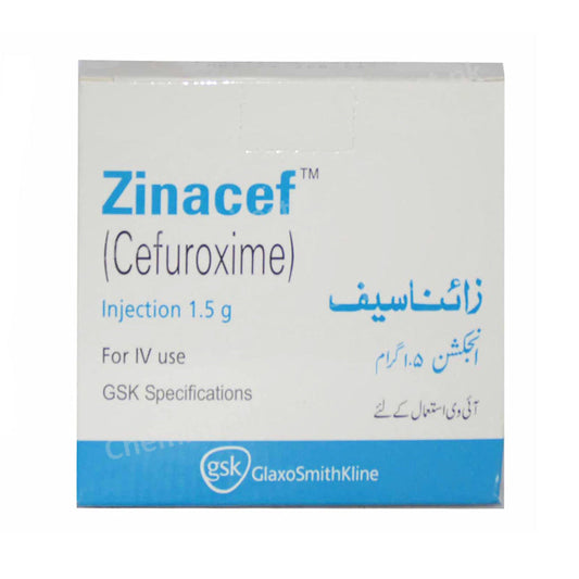     Zinacef 1.5mg Injection Cefuroxime Antibiotic Glaxosmithkline