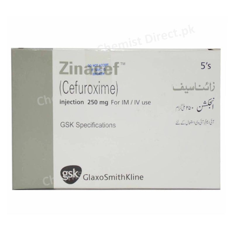 Zinacef 250mg Injection IM/IV Cefuroxime Anti-biotic Glaxosmithkline 