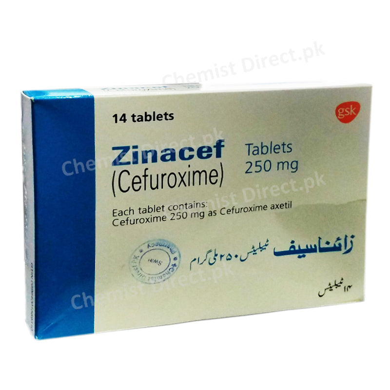 Zinacef 250mg Tablet Cefuroxime Antibiotic Glaxosmithkline
