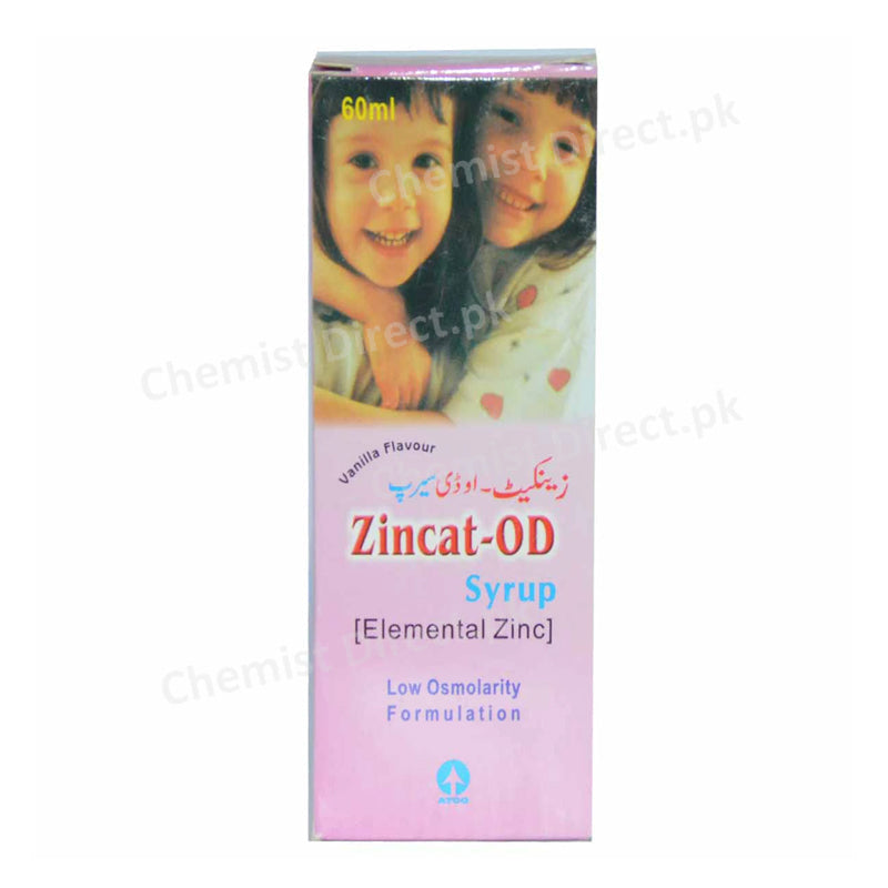 Zincat Od 60ml Syrup Atco Laboratories Pvt Ltd Mineral Supplement Elemental Zinc