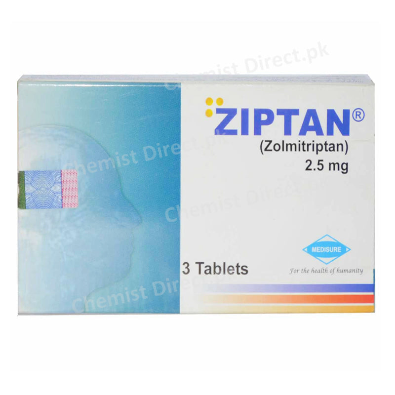 Ziptan 2.5mg Tablet Medisure Pharmaceuticals Anti Migrain Zolmitriptan