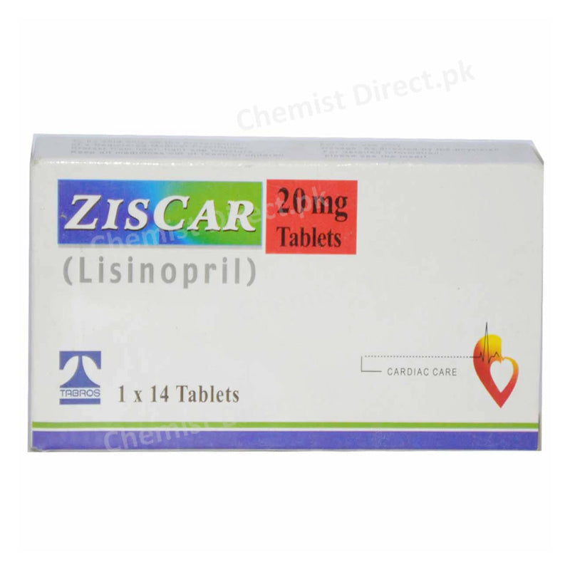 Ziscar 20mg Tablet Tabros Pharma Pvt Ltd Anti Hypertensive Lisinopril