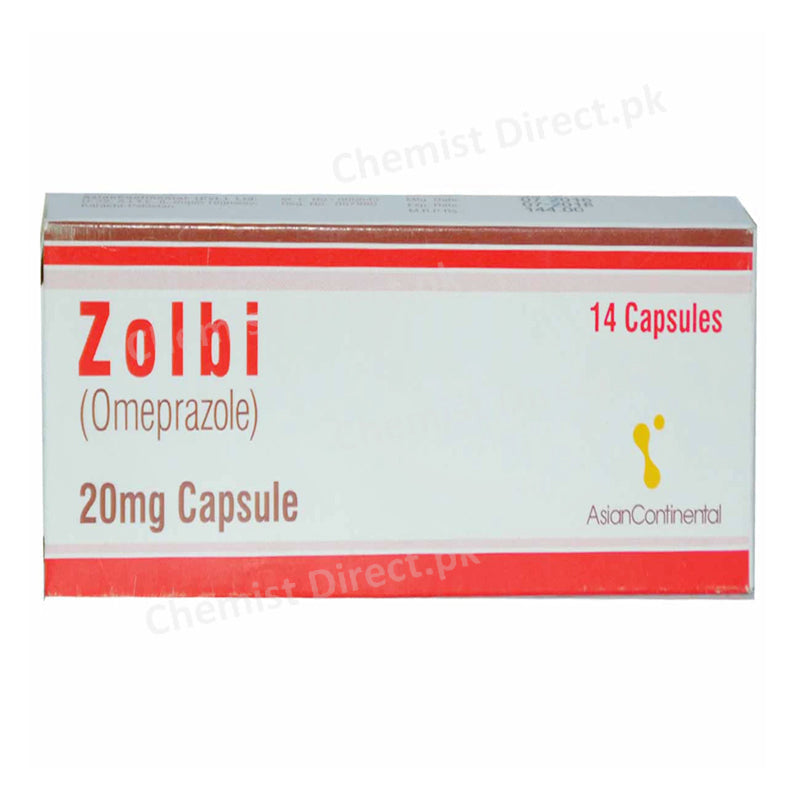 Zolbi 20mg Capsule Asian continetal blue division Omeprazole