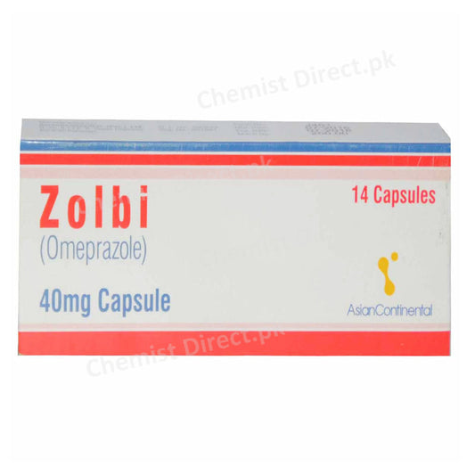 Zolbi 40mg Capsule Asian continetal blue division Omeprazole