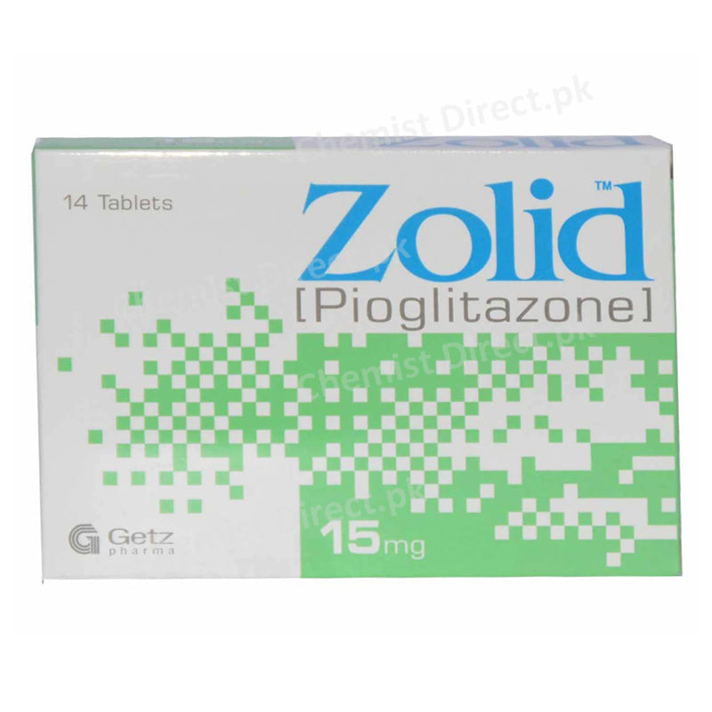 Zolid 15mg Tablet Getz Pharma Pakistan Pvt Ltd Oral Hypoglycemic Pioglitazone 