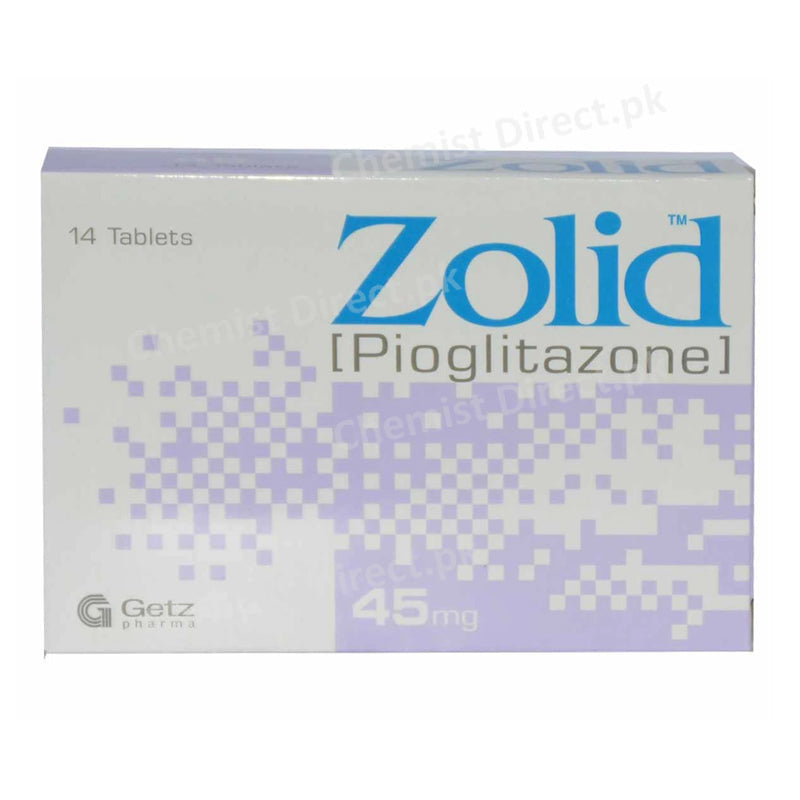 Zolid 45mg Tablet Getz Pharma Pakistan Pvt Ltd Oral Hypoglycemic Pioglitazone