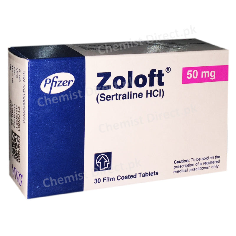 Zoloft 50mg Tablet PFIZER PAKISTAN ANTI DEPRESSANT Sertraline Hcl