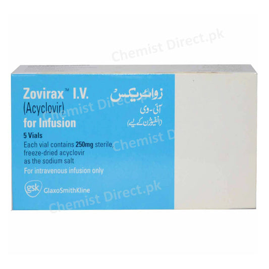 Zovirax 250mg Injection Acyclovir Anti-Viral Glaxosmithkline 