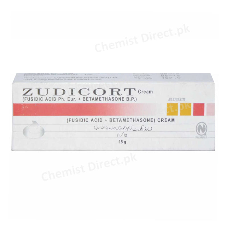 Zudicort 15g Cream Nabiqasim Industries Fusidic Acid + Betamethasone Anti-bacterial + Corticosteroid