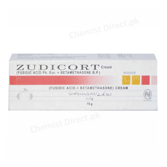 Zudicort 15g Cream Nabiqasim Industries Fusidic Acid + Betamethasone Anti-bacterial + Corticosteroid