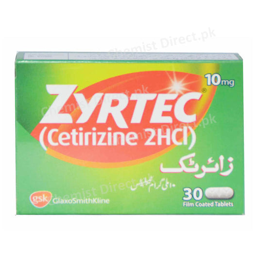 Zyrtec 10mg Tablet Cetirizine 2HCl Anti-Histamine Glaxosmithkline