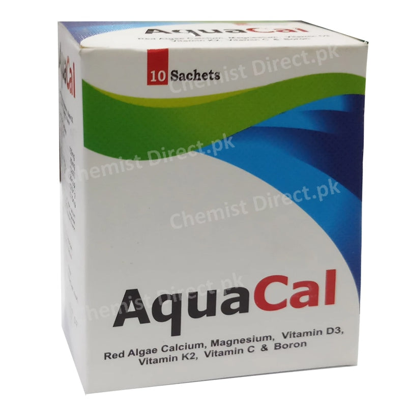 Aquacal Sachet Red algae calcium,Magnesium,Vitamin D3,Vitamin K2,Vitamin C,Boron Nutra Bio Med